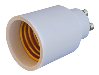 Przejściówka plastikowa biala e.lamp adapter.GU10/Е27.white