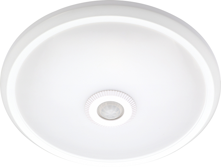 Lampa sufitowa LED z czujnikiem ruchu e.sensor.LED.77.12.4000 (biała), 12W, 4000K, 360°, IP20