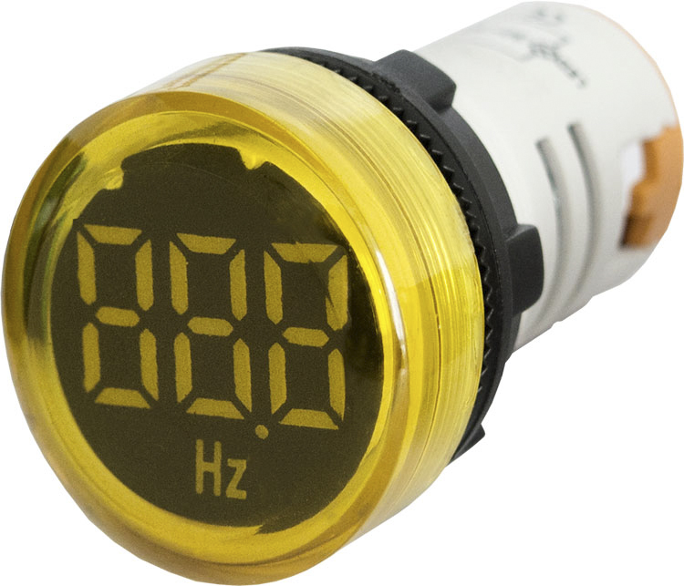 Armatura sygnałowa ze wskaźnikiem częstotliwości sieci e.ad22.fr Ø22mm, 30-105 Hz żółty