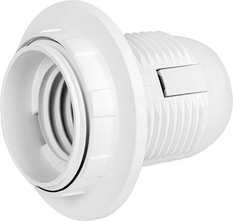 Oprawka plastikowa biała e.lamp socket with nut.E27.pl.white