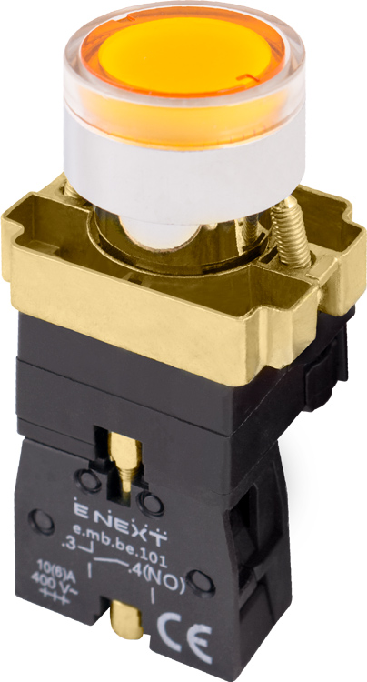 Przycisk sterowniczy podświetlany  e.mb.bw3561 żółty, bez blokady, 1NO